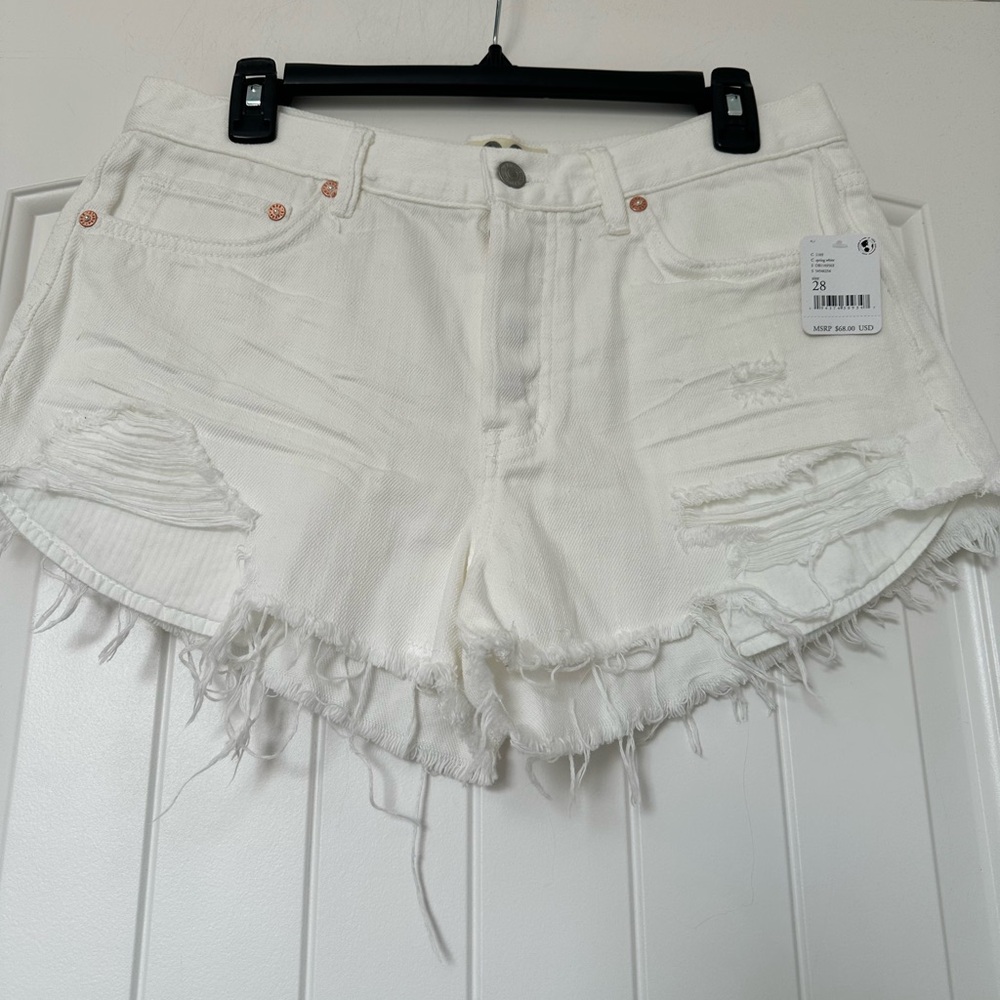 NWT! Free People White Denim Shorts